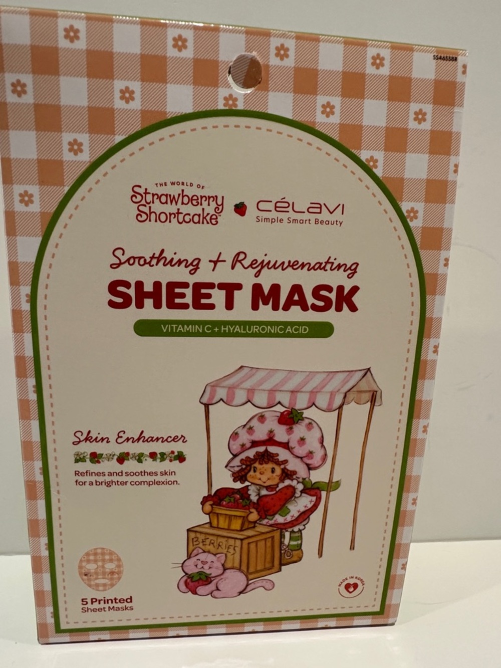 Strawberry Shortcake x Celavi Soothing & Rejuvenating 5 Set Sheet Mask.